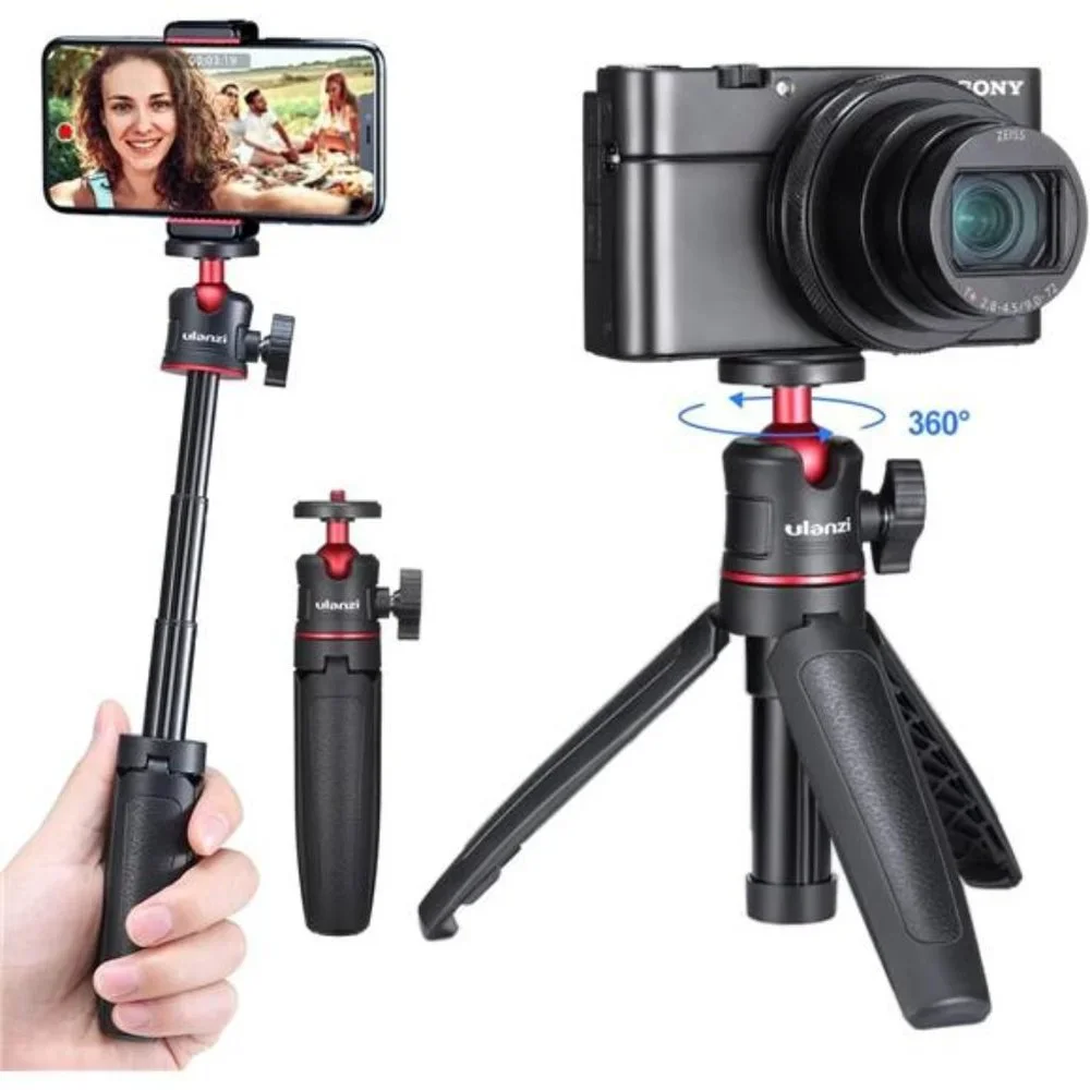 Extension Pole Tripod, Mini Selfie Stick Tripod Stand Handle Grip for Webcam